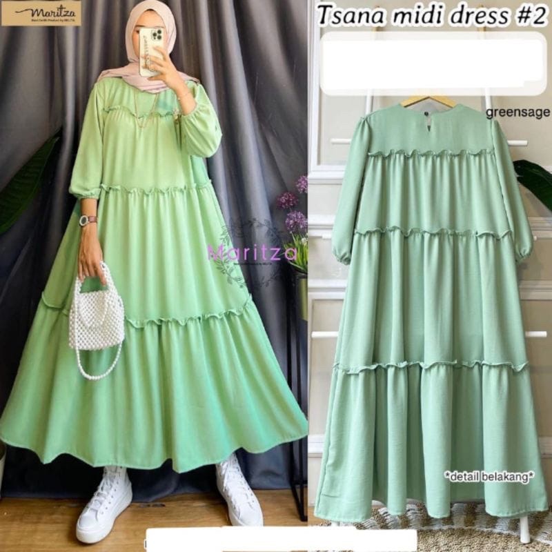 (DBY) GAMIS MIDI TSANA DAILY MIDI DRESS OVERSIZE RAYON