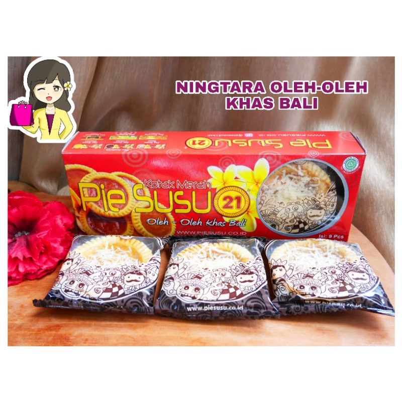 PIE SUSU 21 OLEH-OLEH KHAS BALI ISI 9 PCS RASA ORIGINAL, COKLAT, KEJU