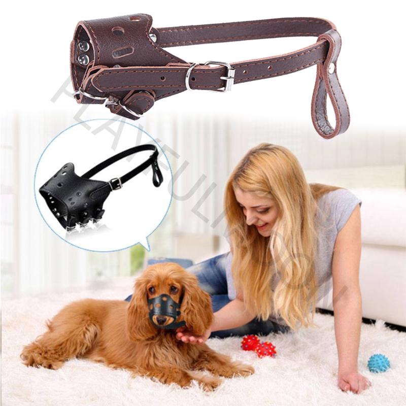 Pfm Masker Mulut Anjing Anti Gigit Warna Hitam Coklat Shopee