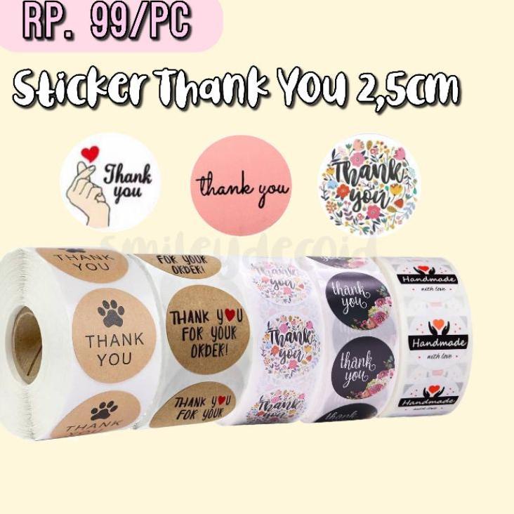 

MMEBYF [100PCS] (Part 2) Sticker Label Thank You for Your Order Baked with Love Diameter 2,5cm ☏☏ St