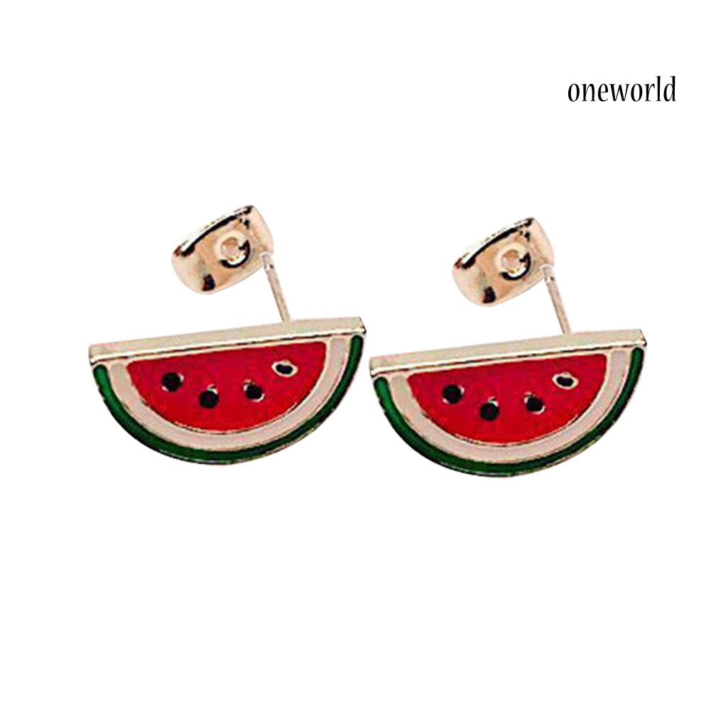 OW# Cute Women Fruit Strawberry Watermelon Ladybird Ear Stud Earrings Jewelry Gift