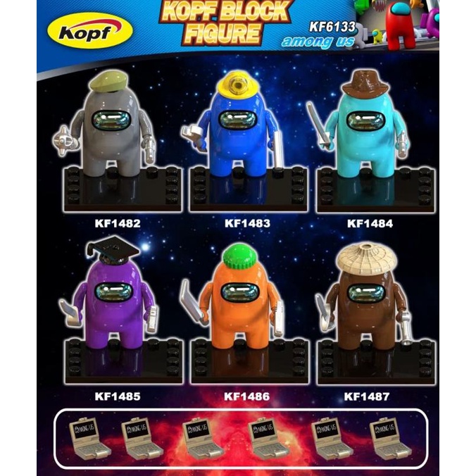 KF6133 Mainan Viral Edukasi Minifigure Brick Balok Sembo Block Amongus
