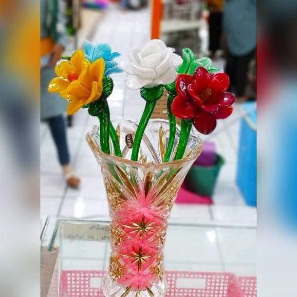 Bunga Mawar Kristal Mekar/ Bunga Kristal model mekar