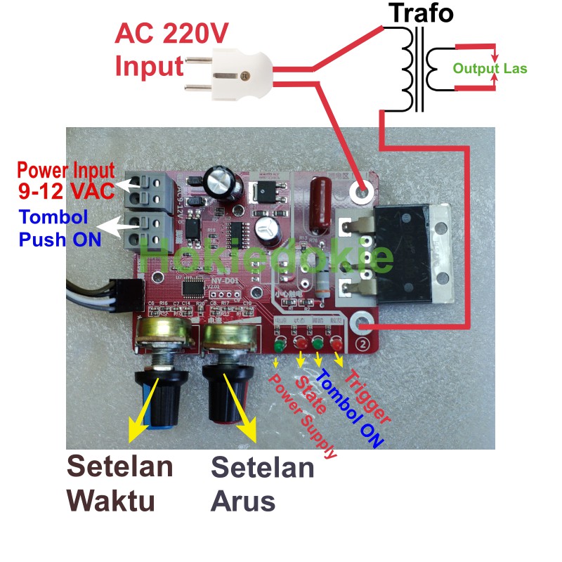 Spot welding las titik controller timing current 40A