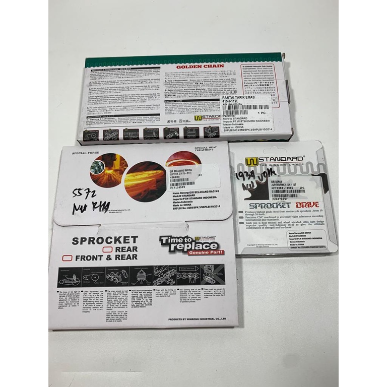 GEAR SET WSTANDARD 415-31T & 32T PLUS RANTAI 415-112L /TIPIS JUPITER Z / RX KING / F1ZR /VEGA R-4