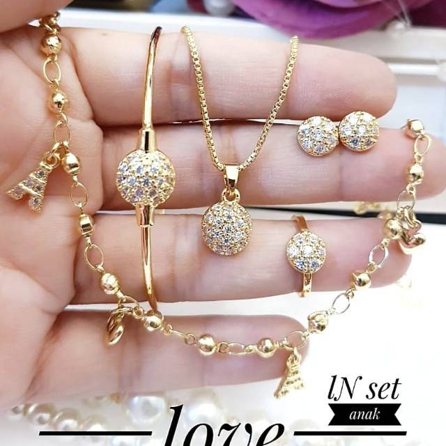 Xuping set perhiasan anak lapis emas 18k 2608j