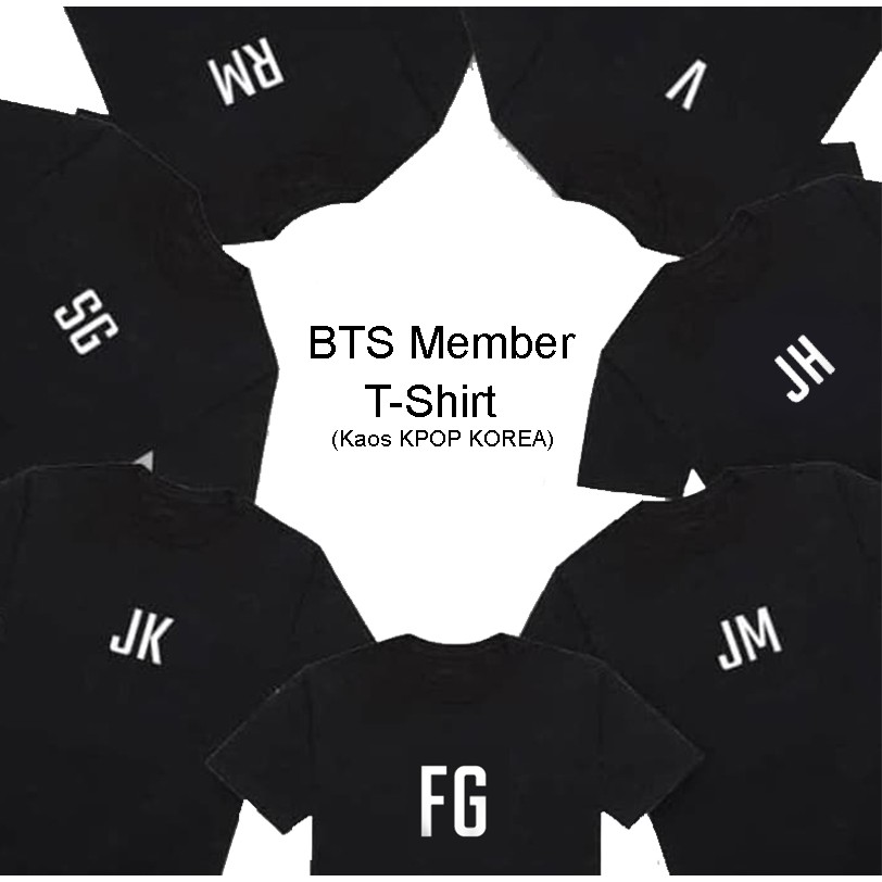 FLEURIR - KAOS  MEMBER INITIAL BLACK WANITA DEWASA LENGAN PENDEK TUMBLR TEE UNISEX PRIA