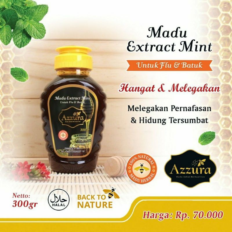 

Madu Azzura Extract Mint 300 gram | Madu Obat Batuk Flu Herbal #maduasli #madusuper #maduherbal #madu