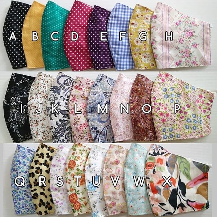 Masker Kain Tali Karet Hijab Reusable Motif 2ply Non Medis Cuci Shopee Indonesia