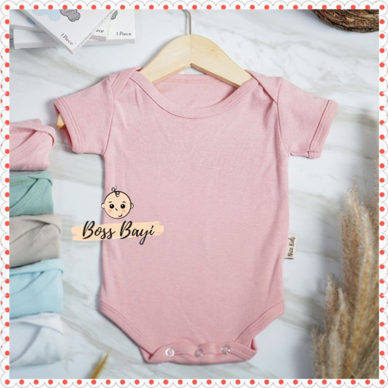 NICE KIDS - Basic Bodysuit / Jumper Pendek Bayi Warna Polos