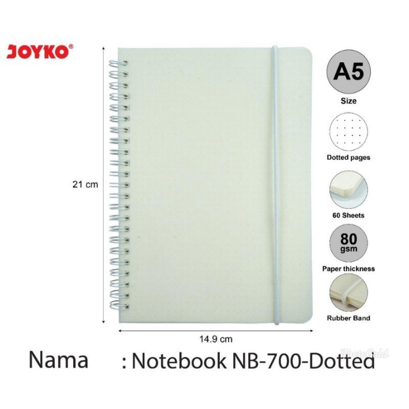 

Joyko Notebook A5 Spiral transparan NB-700 ruled dotted grid plain