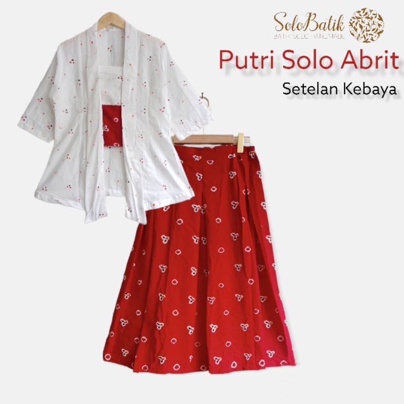 AGUSTUS SERIES SETELAN KEBAYA BATIK PUTRI SOLO JUMPUTAN MERAH PUTIH