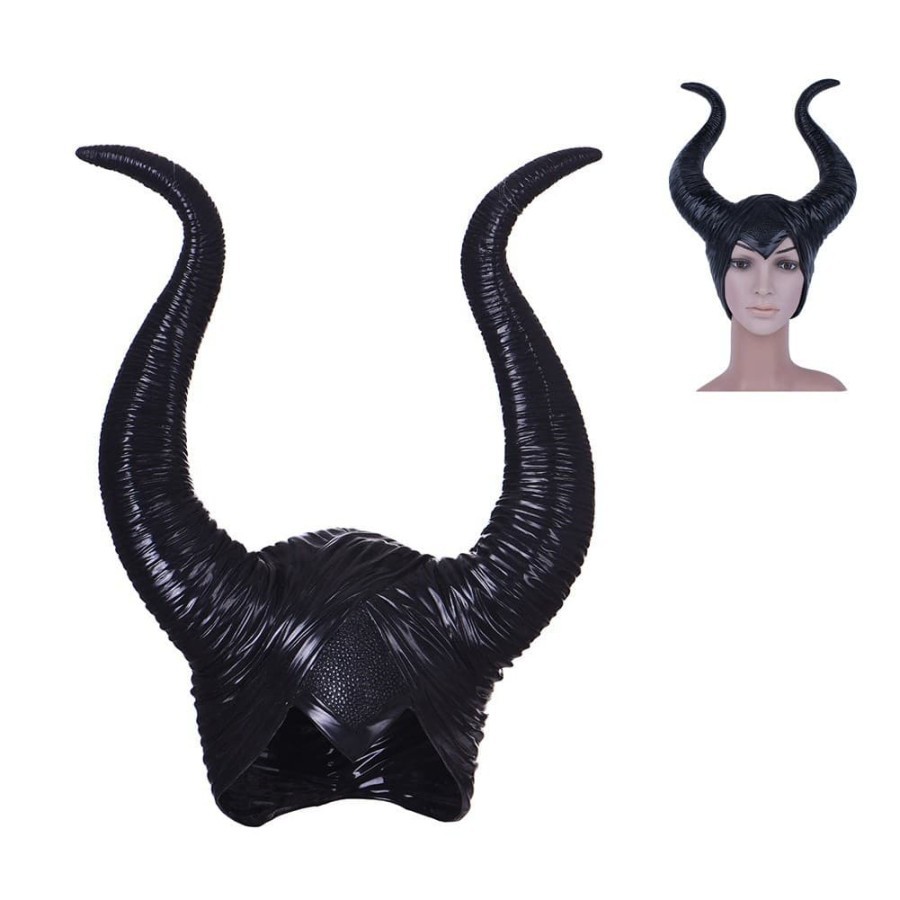 Topeng tanduk maleficent bahan latex