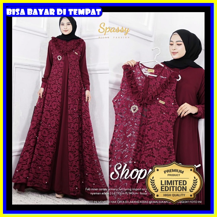 Dress Wanita Terbaru Kondangan Gamis Casual Syari Baju Muslim Syar I Fashion Muslimah Sarii Pakaian 