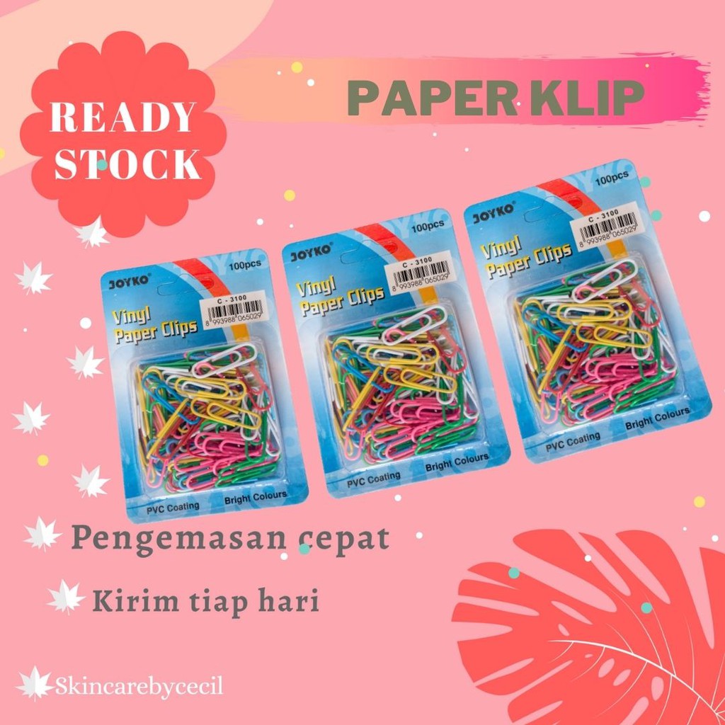 

JOYKO PAPER CLIP WARNA WARNI 100PCS UNTUK MASKER ORGANIK