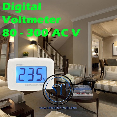 Voltmeter Digital AC 80-300V DM55-1 ( Siap Pakai ) Volt Meter Colok Langsung Listrik Colokan Stop Kontak Digital LED