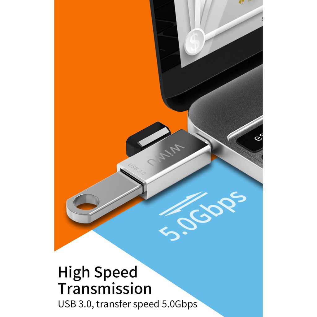 WIWU T02 - T-Series Hub - USB Type C to USB 3.0 and USB 2.0 Converter