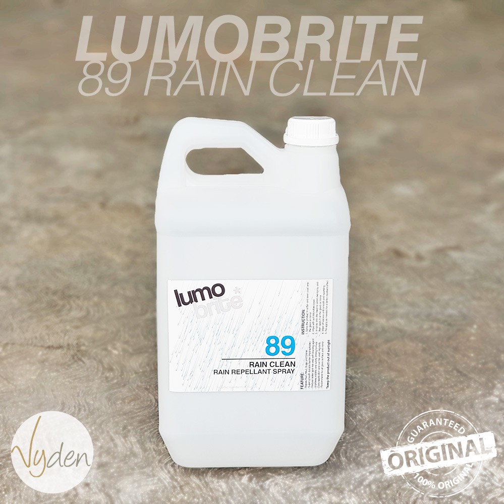 LUMOBRITE 89 Rain Clean 5 Liter Galon Glass Coating Efek Daun Talas Kaca Spion Mobil MURAH