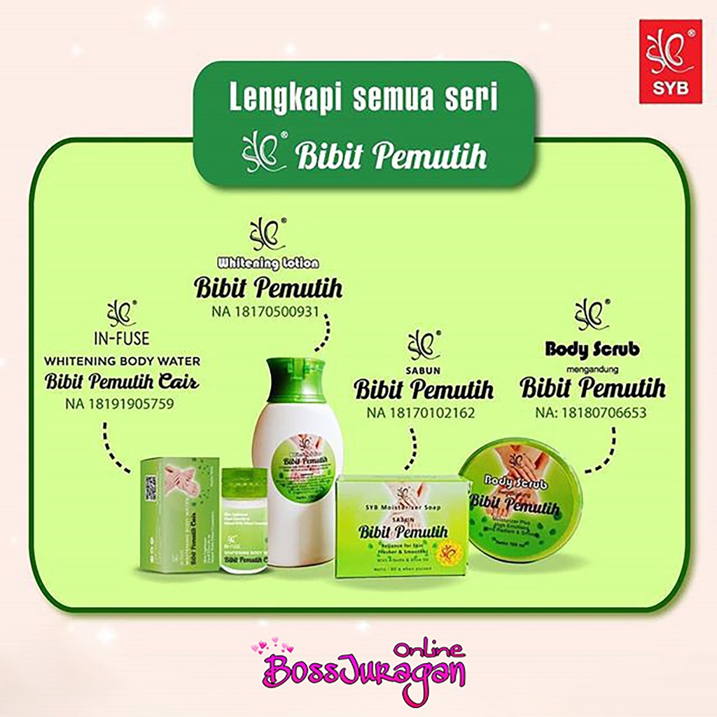 (BOSS) ( SYB / CAIR ) WHITENING BODY WATER BIBIT PEMUTIH CAIR SYB / BIBIT PEMUTIH CAIR SYB