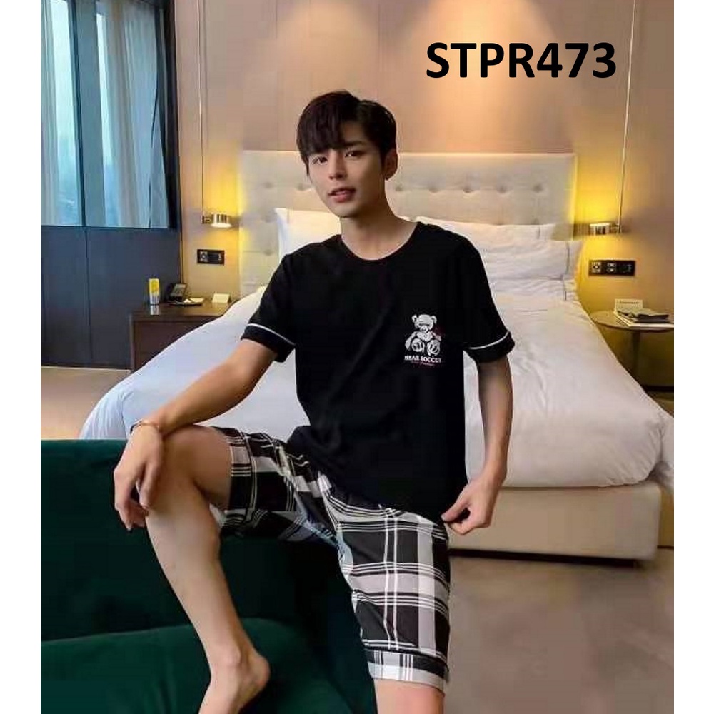 Baju Tidur Pria Lengan Pendek Celana Pendek Korean Style