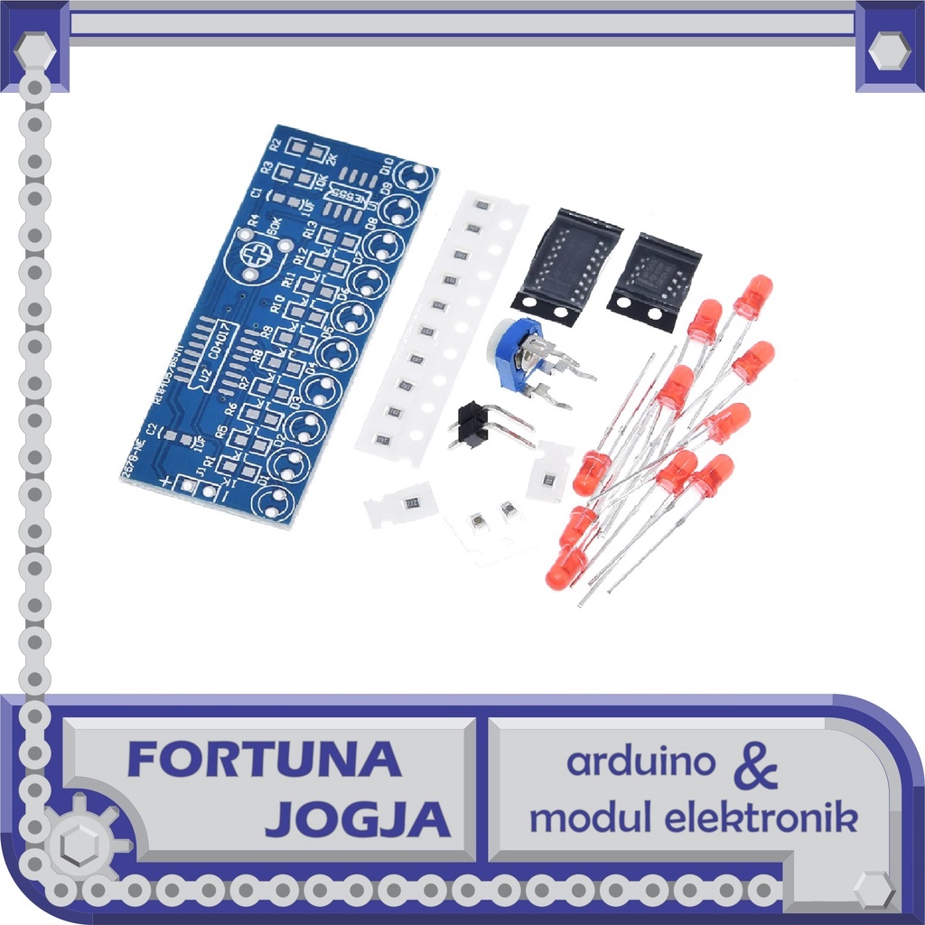 Kit DIY NE555 CD4017 Modul Lampu LED Berjalan Water Flow Light