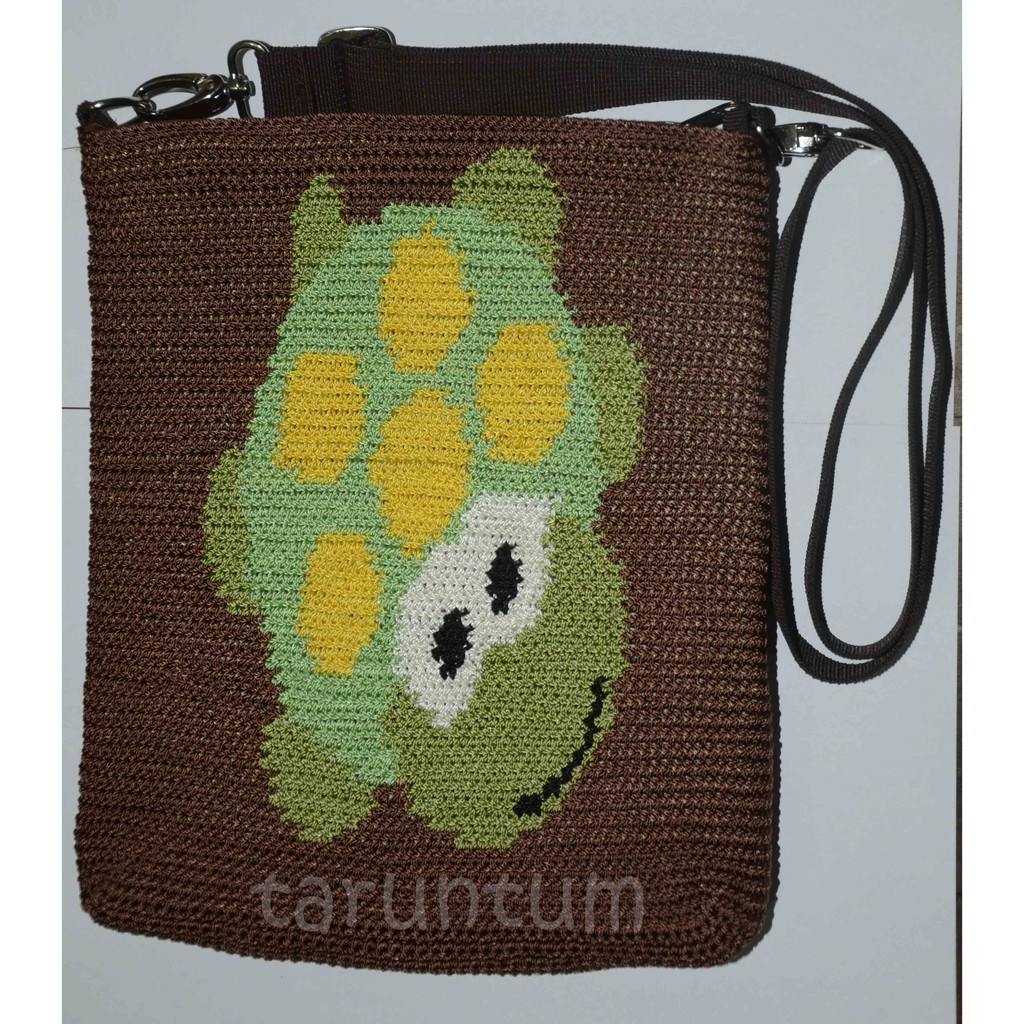 TAS SELEMPANG RAJUT - KURA-KURA