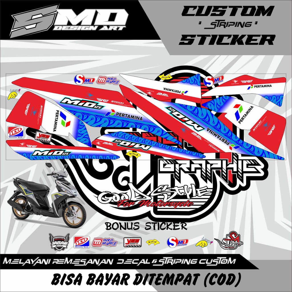 STRIPING STICKER VARIASI MIO M3 MANDALIKA