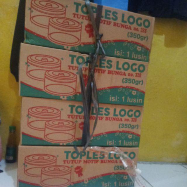 12pcs Toples Nastar Kue Kering 350gr Bulat Kembang Plastik - Logo 328