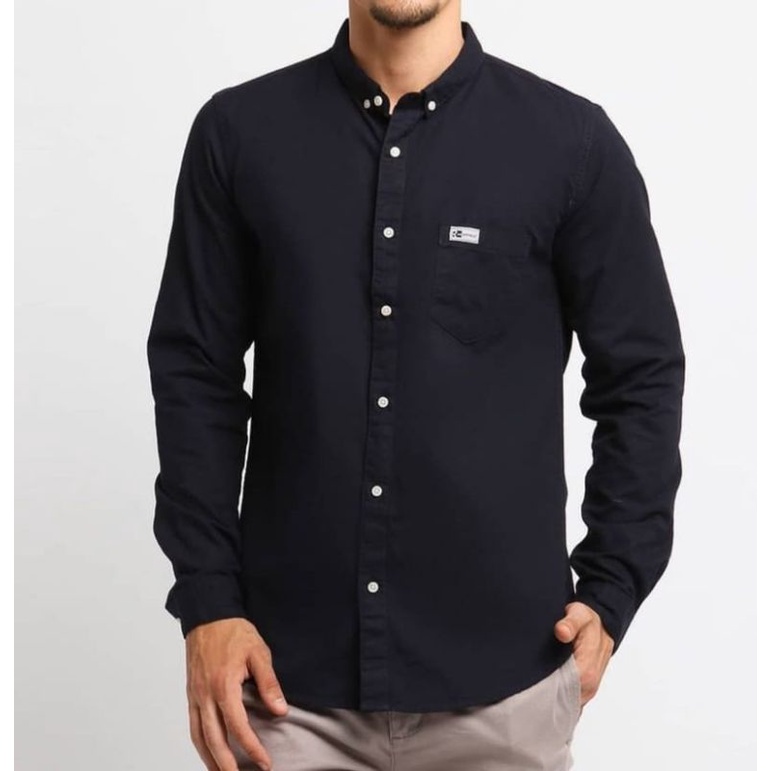 [CONCEPT] KEMEJA PRIA DISTRO Ukuran M,L,XL,XXL,3XL,4XL, Kemeja Pria Lengan Panjang Hitam Polos, Keme