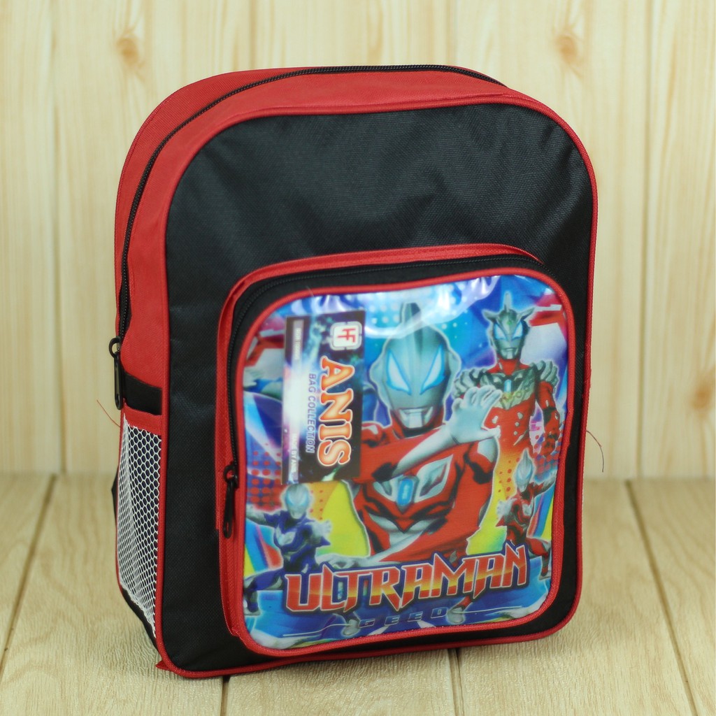 Back Pack Anak Ultraman Mini Merah Tas Ransel Sekolah Karakter Trendy Bahan Polyester Tebal Kuat