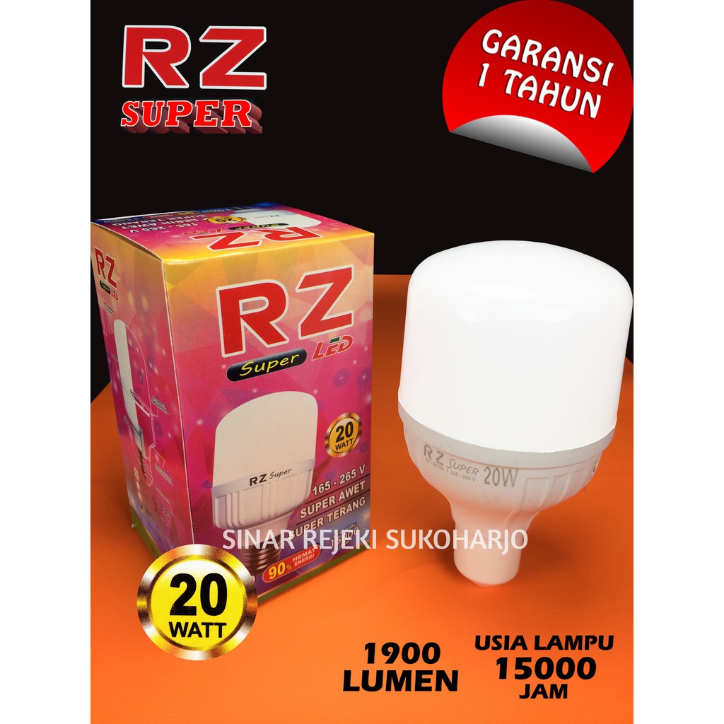 RZ Super Lampu LED Kapsul 20W 20Watt Bohlam Capsule Putih 20 Watt