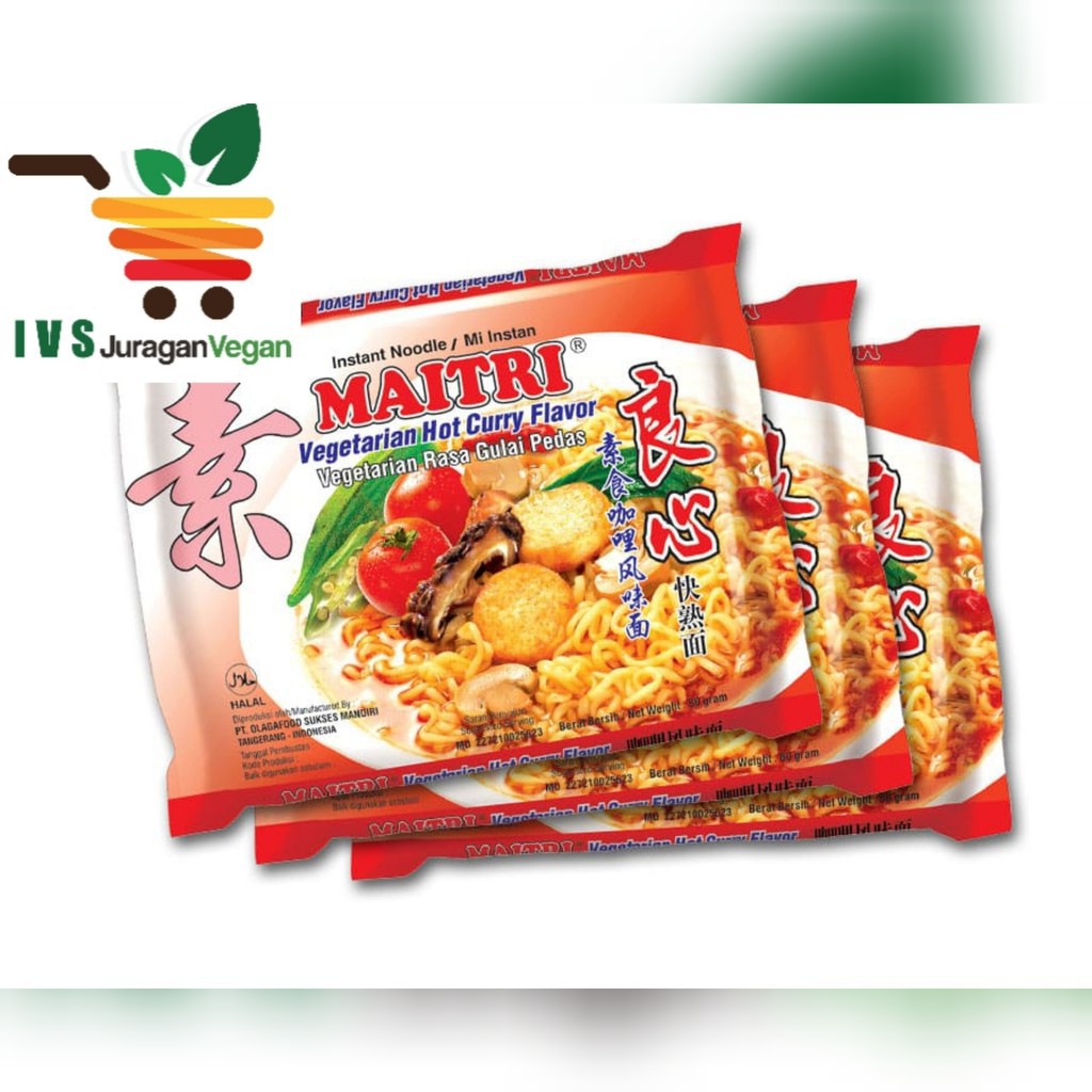 Mie Maitri Rasa Gulai Pedas |mie Instan Vegetarian | Mie Hot curry flavor