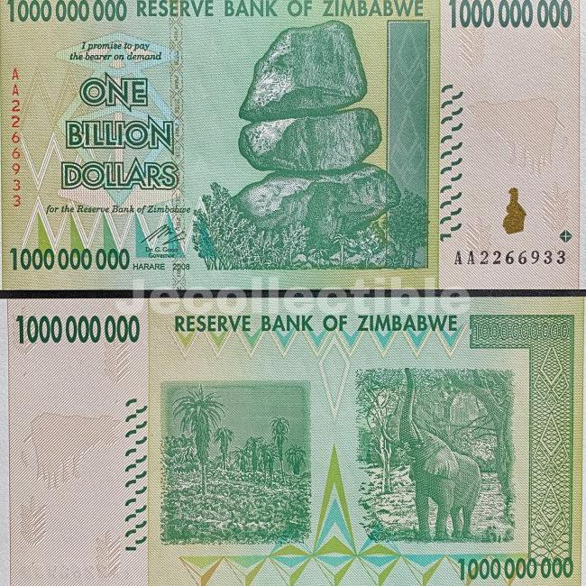 Zimbabwe P#83 1 Billion Dollars 2008