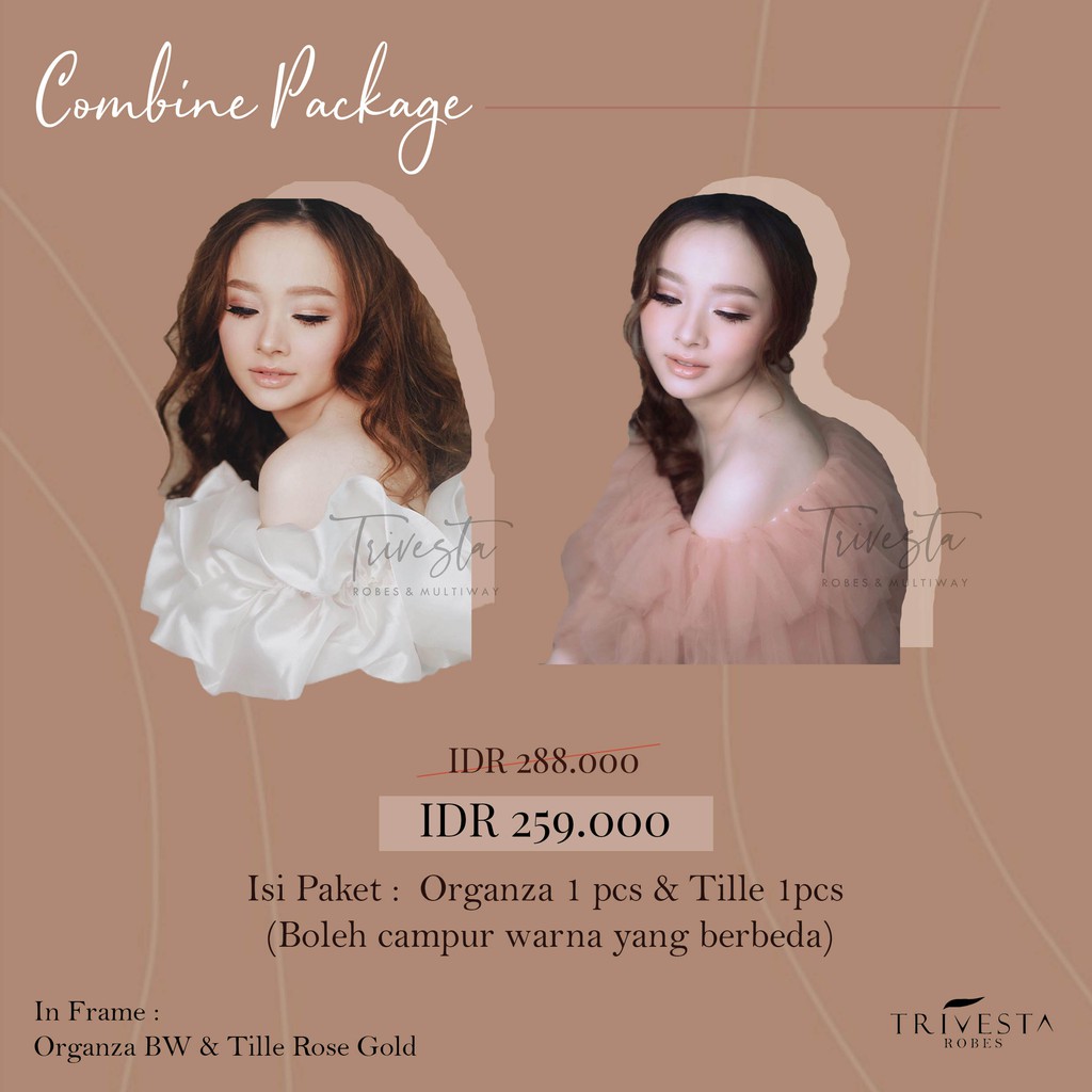 PAKET Ruffle Organza/Tille - / Penutup Dada / Cape / Kemben untuk Model MUA