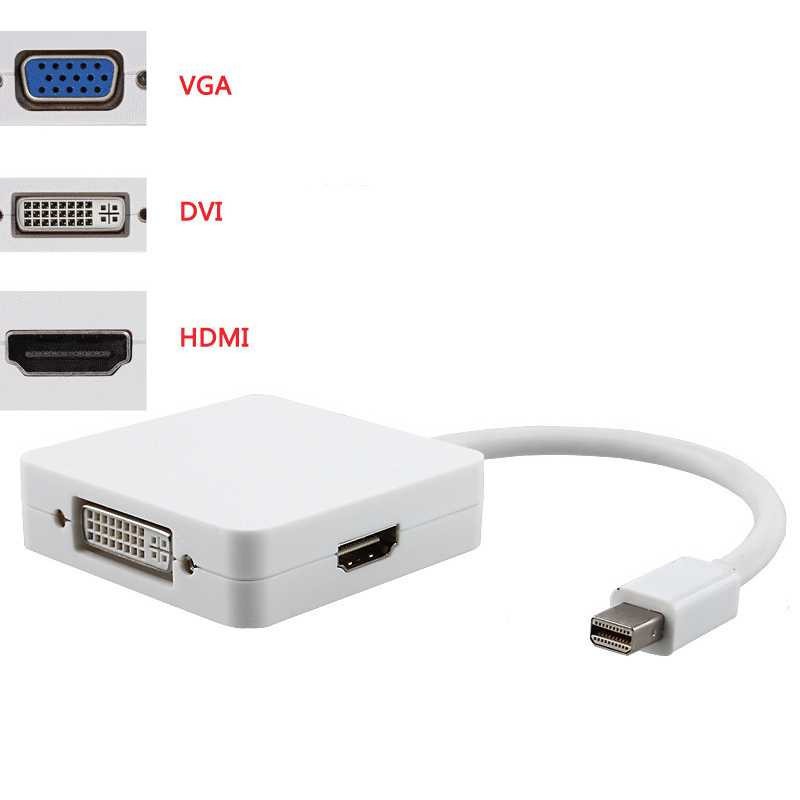 Termurah ! 3 in 1 Mini Display Port to HDMI VGA DVI Adapter - MD114