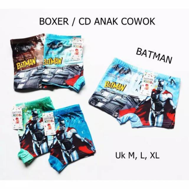 CD CELANA DALAM BOXER ANAK LAKI LAKI IMPORT MOTIF SUPERHERO BAHAN KATUN ADEM / CD BOKSER ANAK COWOK