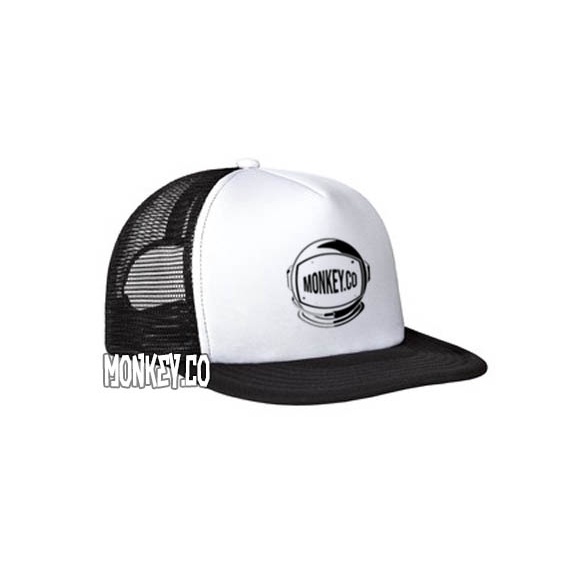 Topi Snapback Jaring/Trucker Hat Distro Logo Monkey Astronaut
