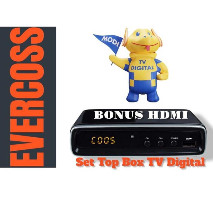 Promo  Evercoss Set Top Box Pro Digital Tv Receiver Full HD - TANPA HDMI | Receiver TV