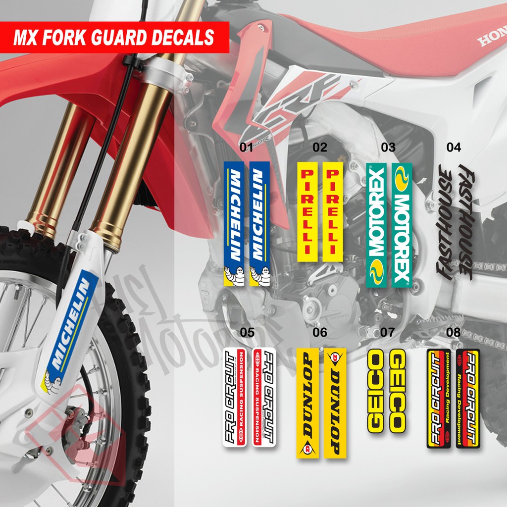 Fork Guard Decal Sticker Cover Shockbreaker crf wr155 ts klx ktm husq