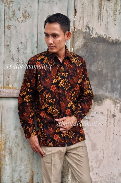 Sidamuliya Batik Kemeja Pria Reguler Fit Premium Daksayini Lengan Panjang