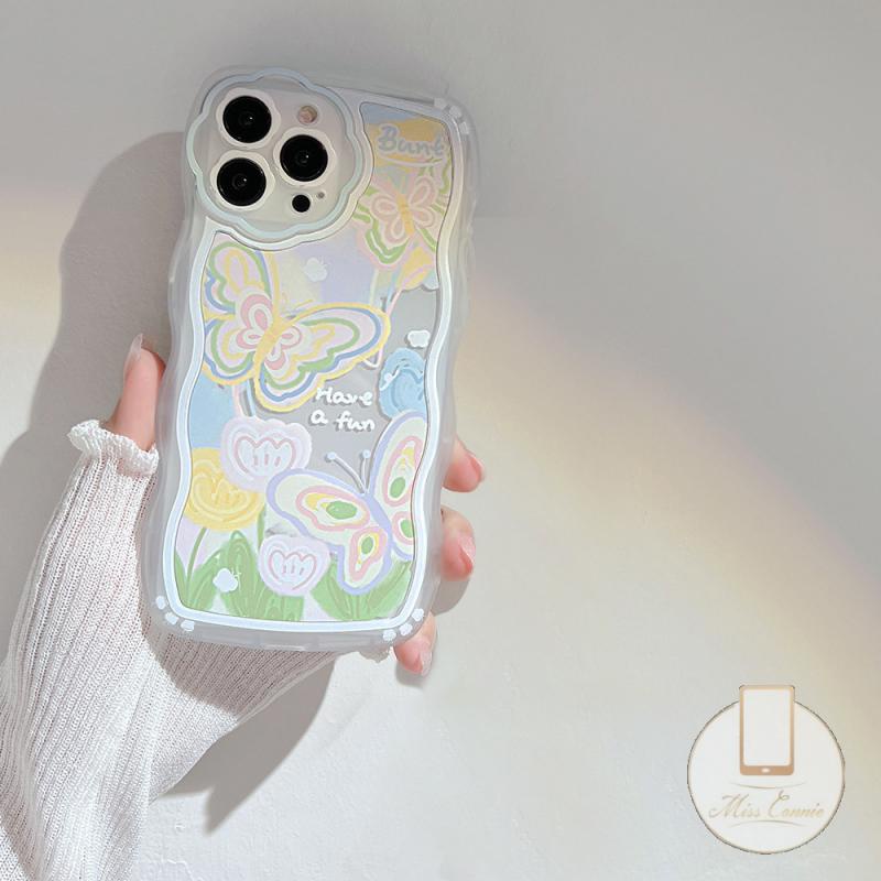 Soft Case TPU Bening Desain Clorful Butterfly Untuk iPhone 11 13 12 Pro MAX 7 8 6 6s Plus XR X XS MAX SE 2020