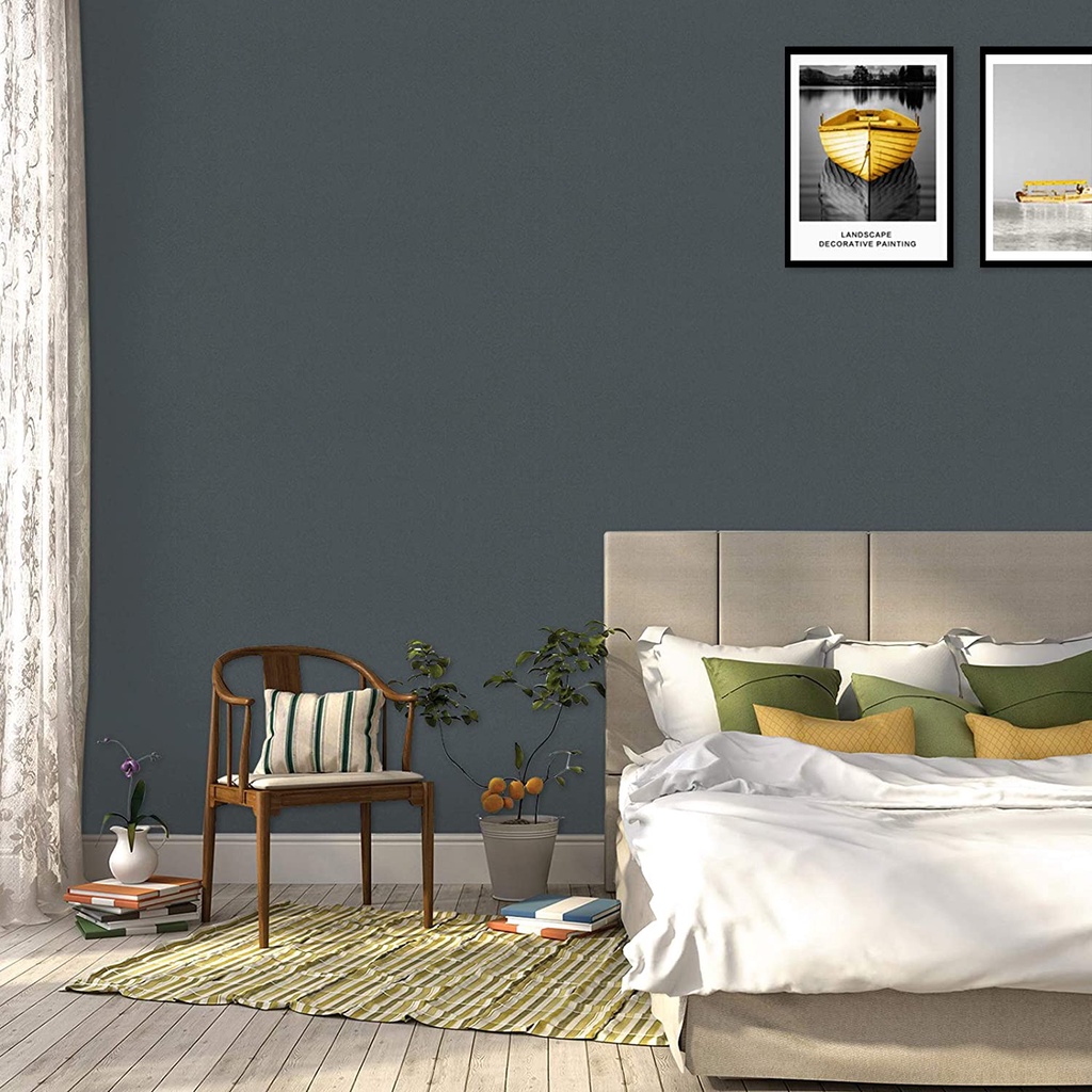 Wallapper Dinding Polos Dark Grey 8m s/d 9m x 45cm