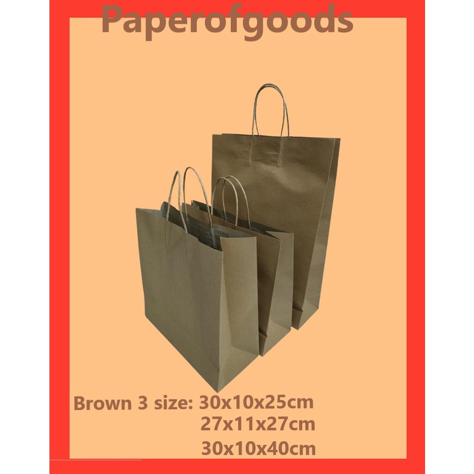 

Paperbag paper bag Kantong kertas Cokelat aneka ukuran