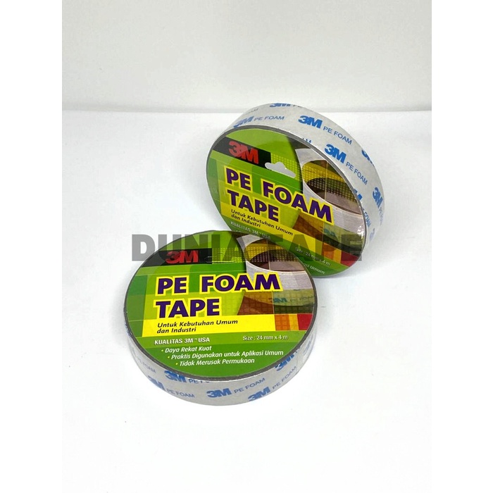 

PEREKAT-PENGIKAT- DOUBLE TAPE BUSA 3M 24 MM X 4 METER PE FOAM 1000% ORIGINAL -PENGIKAT-PEREKAT.