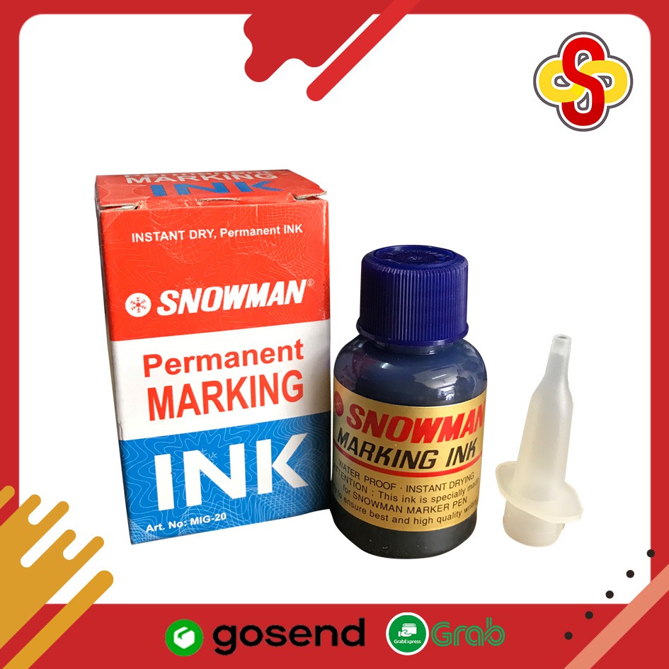 Refill Tinta Spidol Permanent Marker Snowman G-12