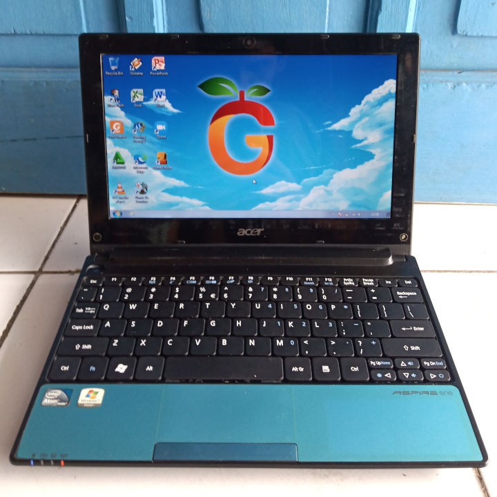 Acer D255E Biru RAM 2GB Netbook Second Notebook Bekas Aspire One Warna Layar 10 inch Zoom Kamera