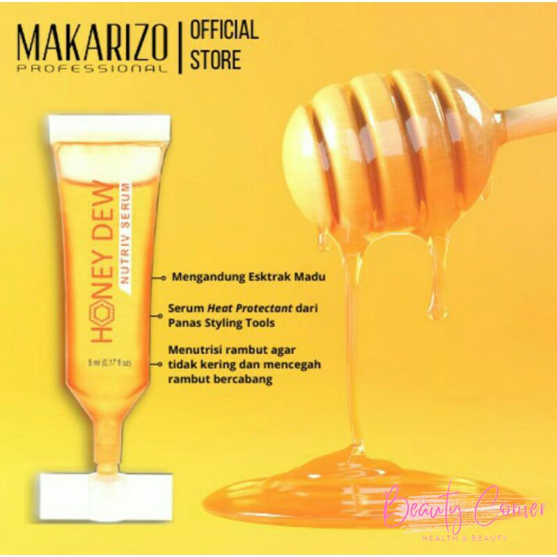 Makarizo Honey Dew Nutriv Serum Vitamin Rambut Kering / Rusak / Bercabang / Pecah-Pecah