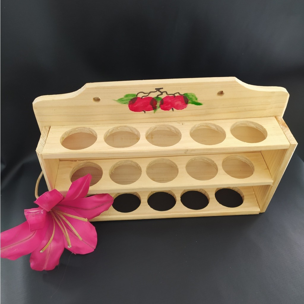 Tempat telor / wadah telur / keranjang telur / rak telur 3 susun bahan kayu