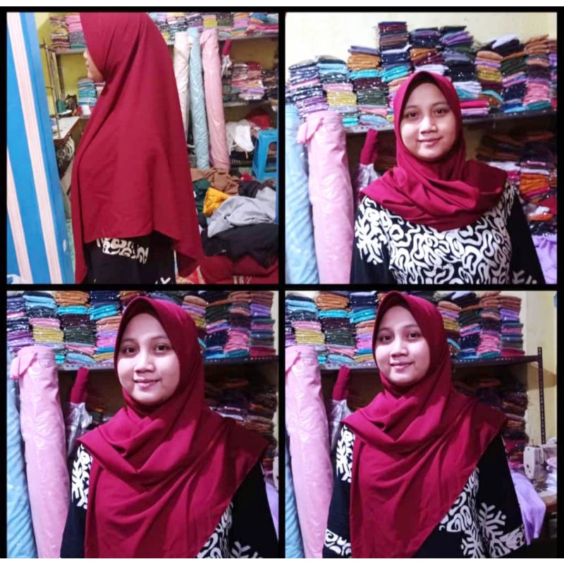 Jilbab Segitiga Instan Jumbo Pet diamond stretch