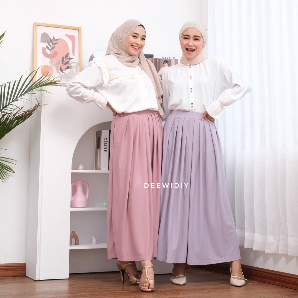 CELANA KULOT PANJANG WANITA MUAT SAMPAI JUMBO - TWINZA PANTS DEEWIDIY